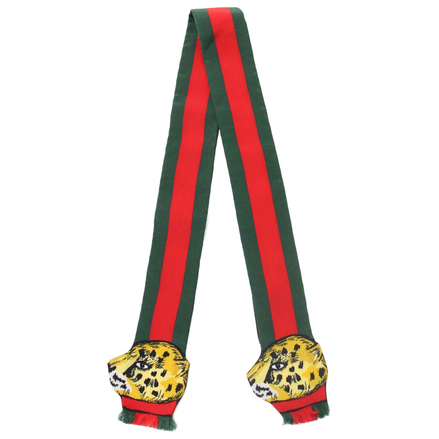 GUCCI (グッチ) アニマル モチーフ プリント ストライプ柄 ネック ボウ 