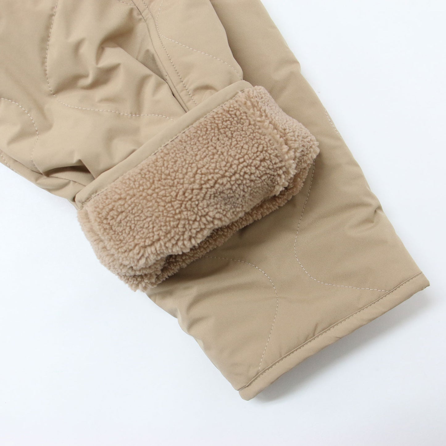 23秋冬 ボア キルティング リバーシブル ブルゾン / ノーカラー ドロップショルダー 撥水 中綿