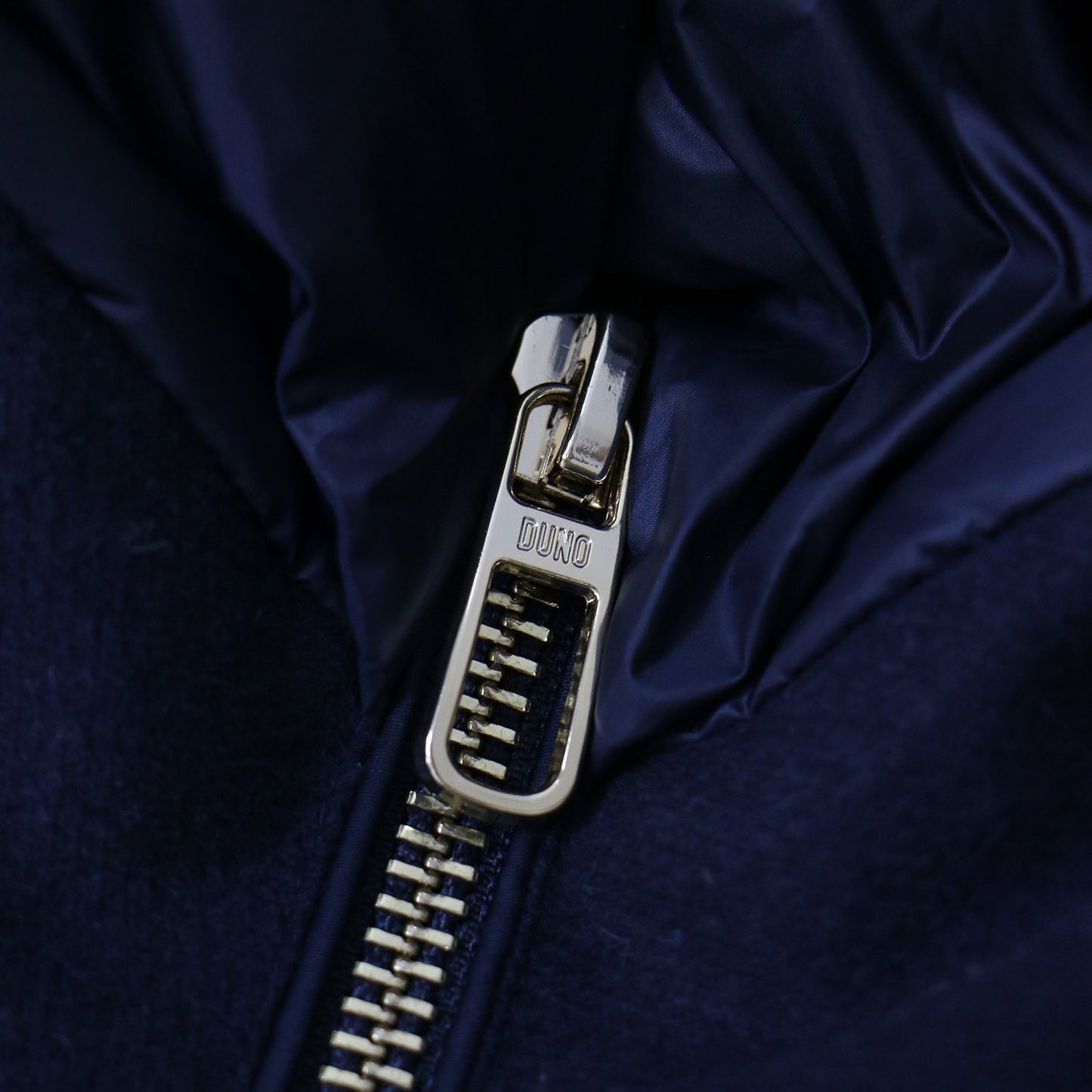 ウール 切替 ダウンコート / BALLON X ロング フード ダブルファスナー 異素材