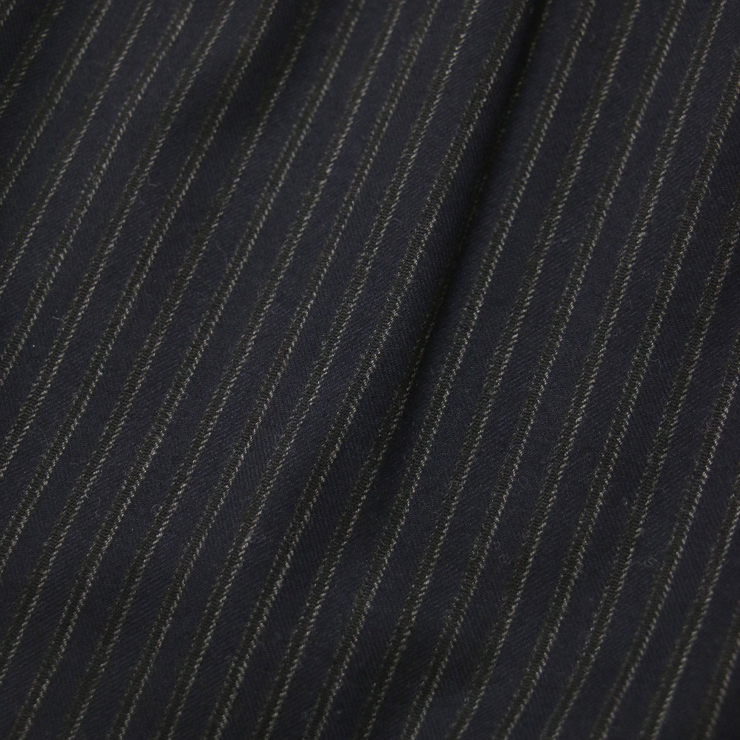 ストライプ ミディ タイト スカート / ストレッチ スリット ウール
