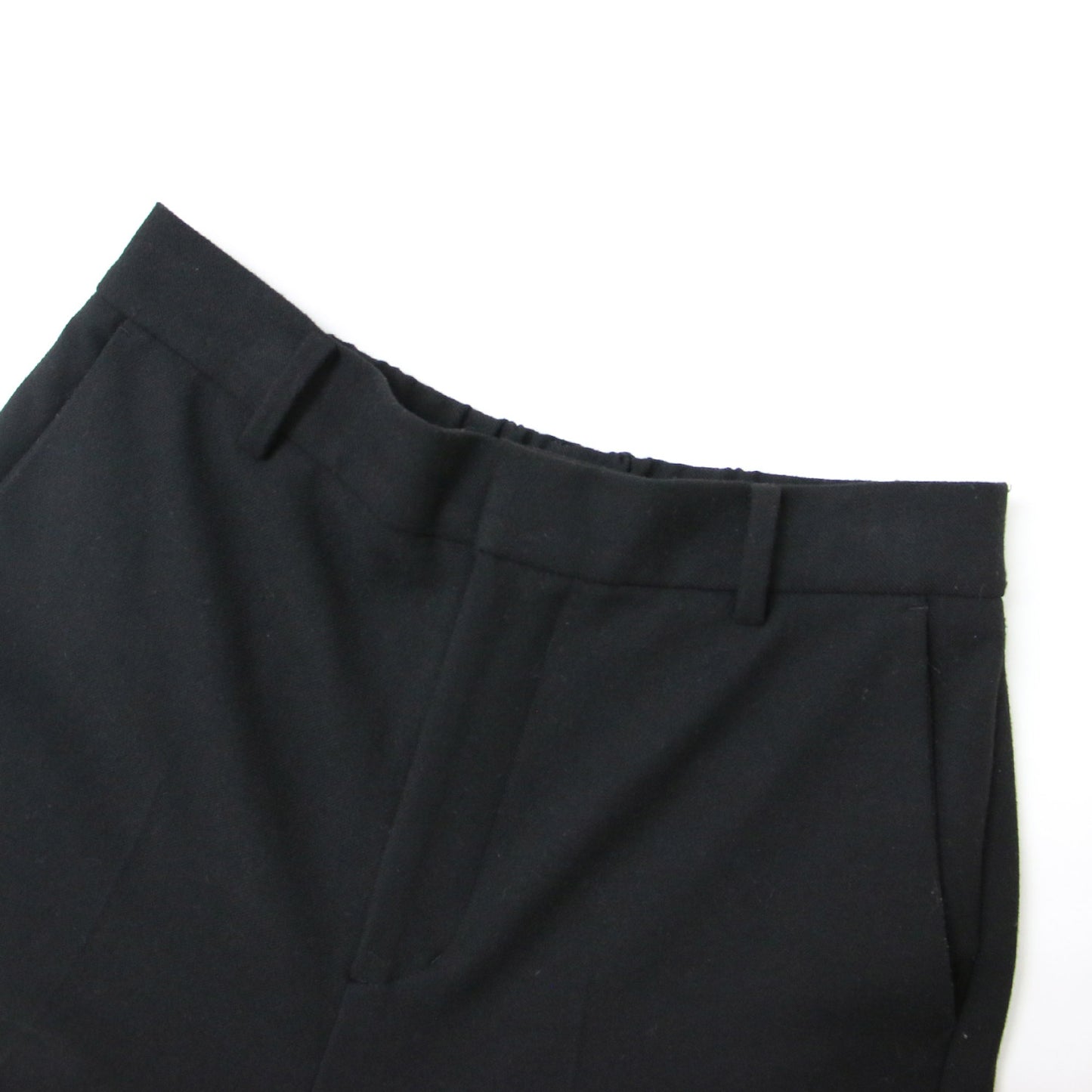 両面起毛 フレア パンツ / スラックス センタープレス ストレッチ ウエストゴム