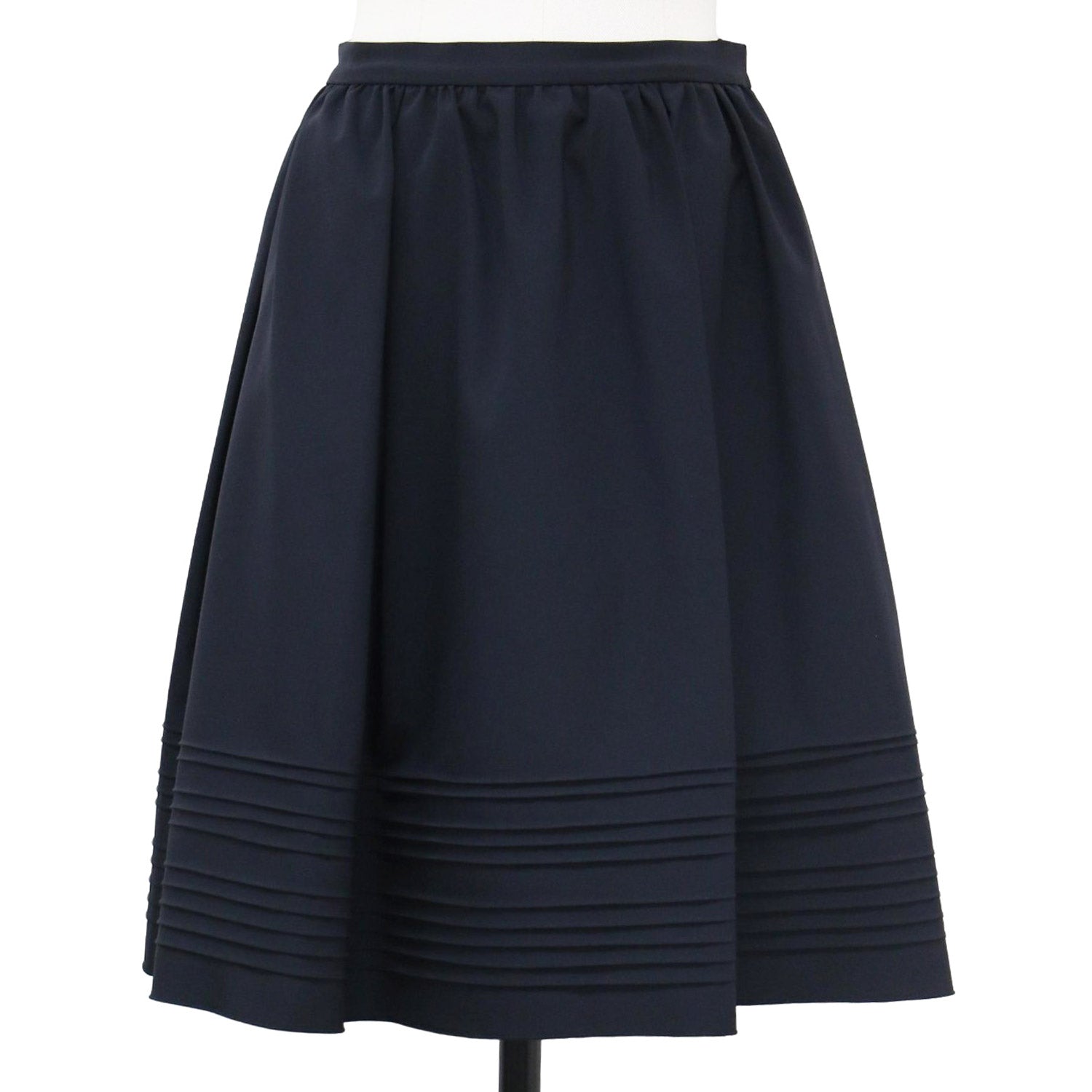 美品] PRADA /プリーツスカート くださる ネイビー 40 ウエストゴム  