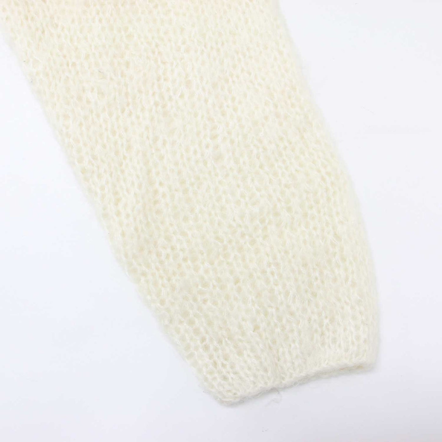 ハンド モヘア プルオーバー / ニット 長袖 ボートネック ワイド ショート丈