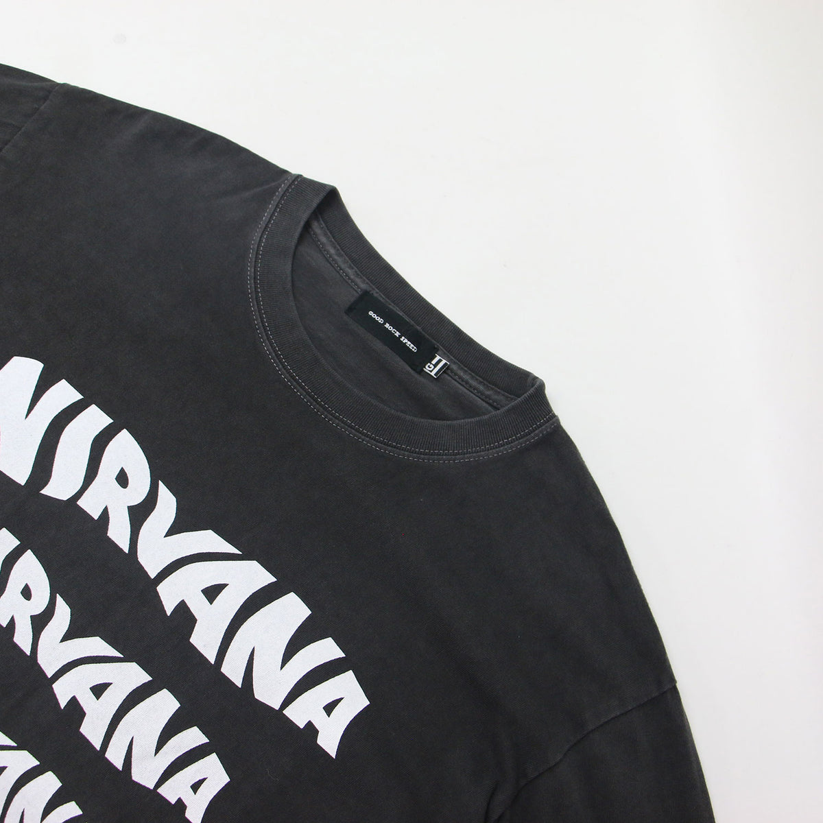 NIRVANA ロゴ ロングスリーブ Tシャツ / カットソー 長袖 クルーネック ニルヴァーナ コットン