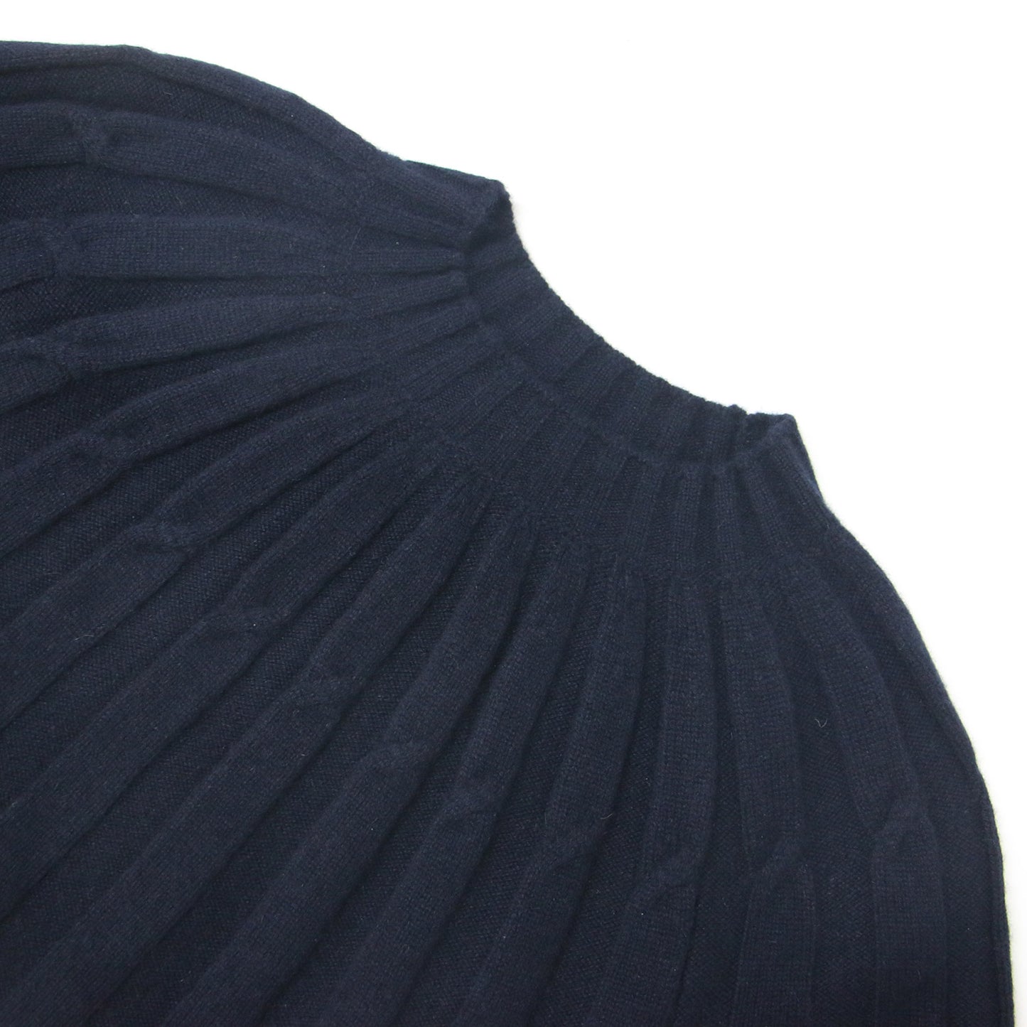 カシミヤ ハイネック 半袖 ニット / プルオーバー ワイドリブ イタリア製