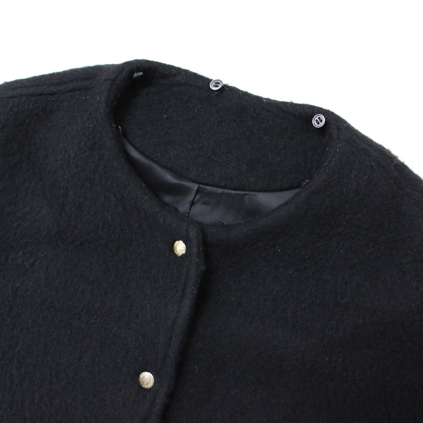 ポンチョ コート / オーバーサイズ ステンカラー ノーカラー シャギー ミドル丈