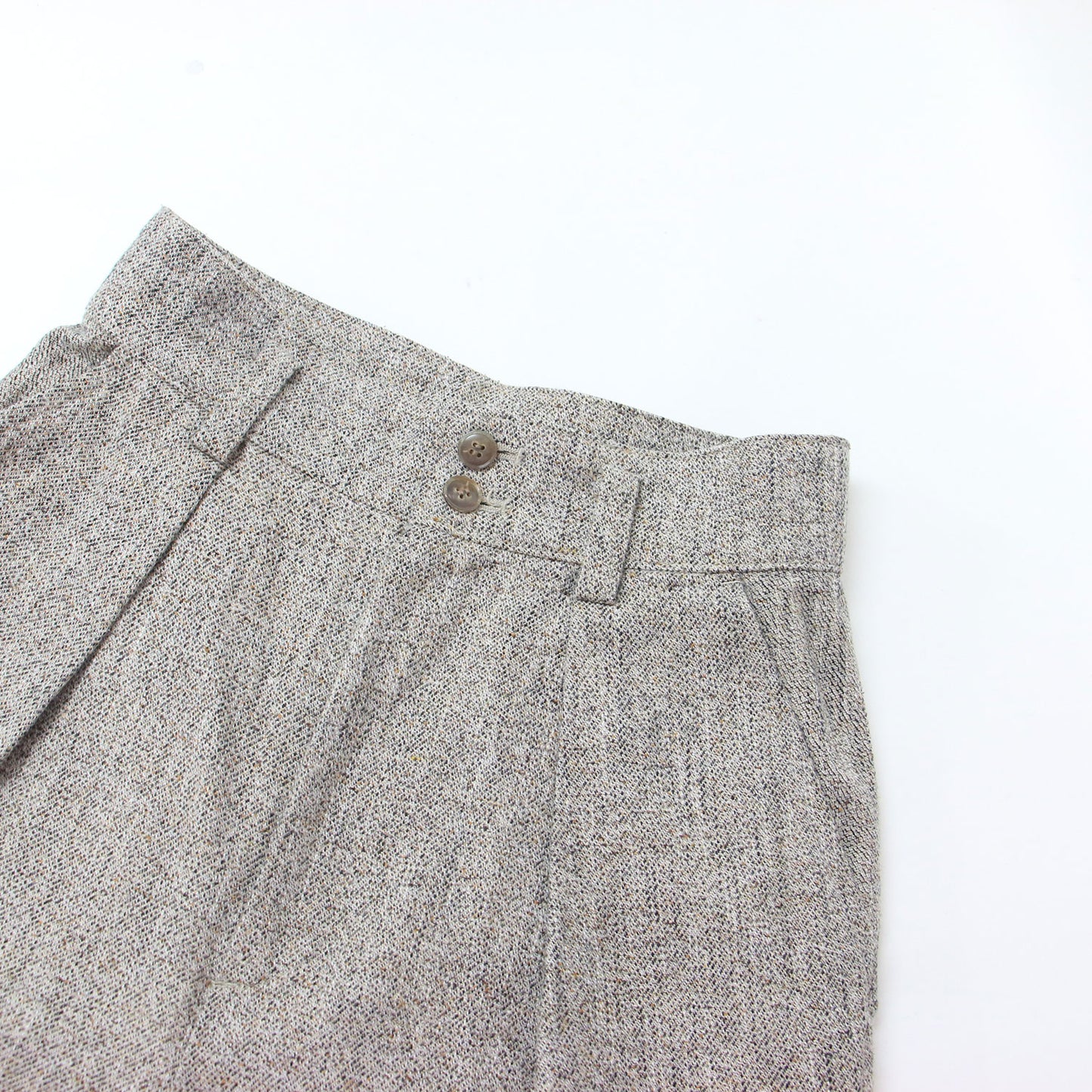 ネップ ツイード トラウザーズ / NEP TWEED TROUSERS パンツ テーパード ハイウエスト タック コットン ウール シルク