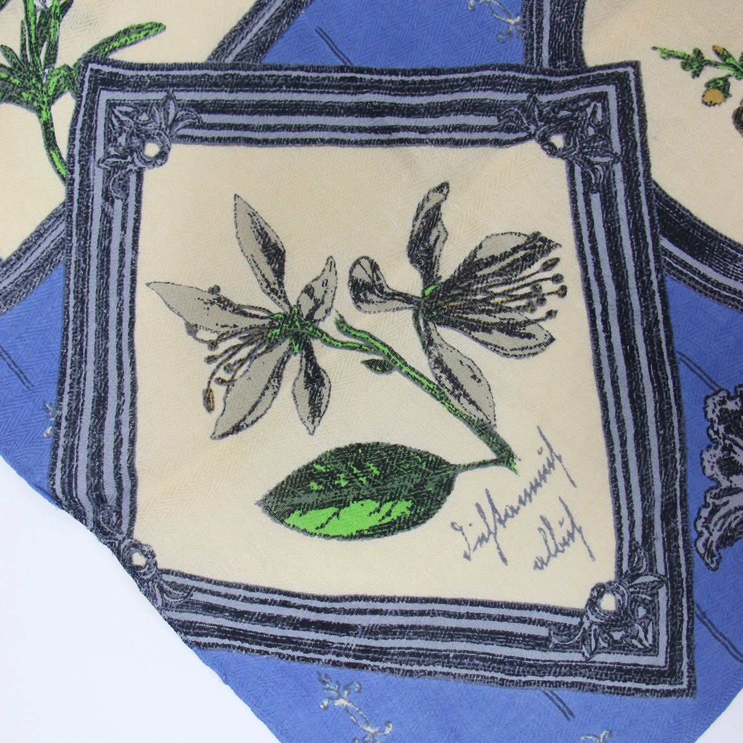 フラワープリント ストール / INDIA STOLE 花柄 大判 リネン コットン シルク