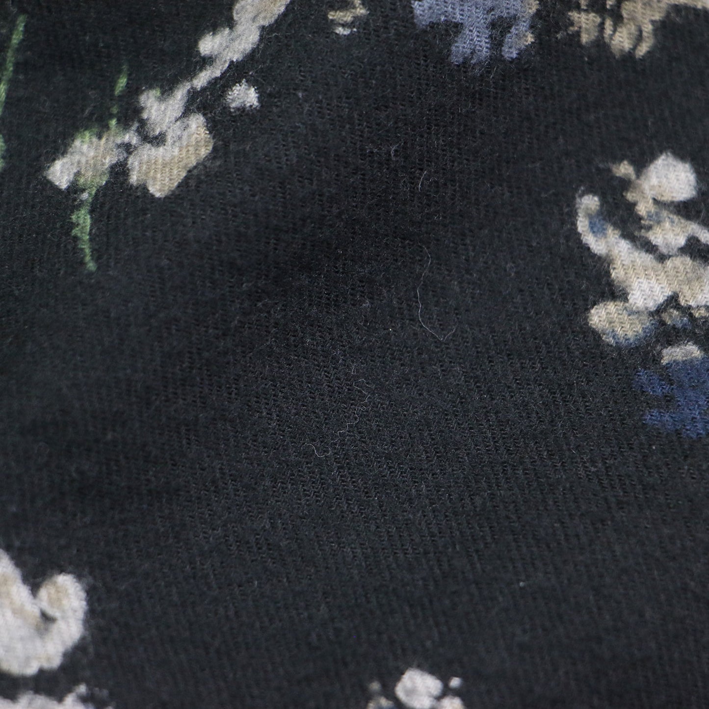 コットン フランネル フラワープリント ブラウス / プルオーバー 長袖 クルーネック ワイド ドロップショルダー