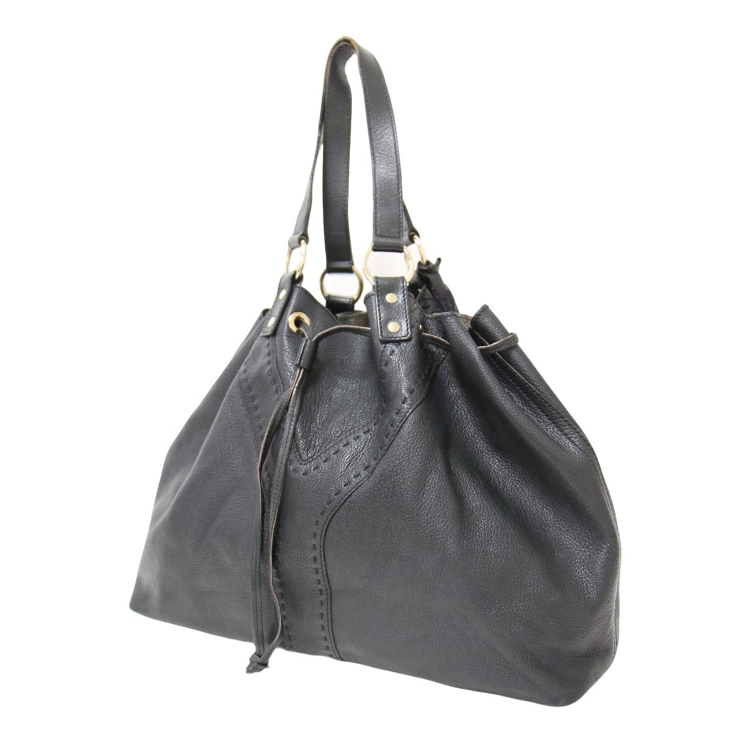 イヴ サンローラン レザー リバーシブル トートバッグ 168483 黒