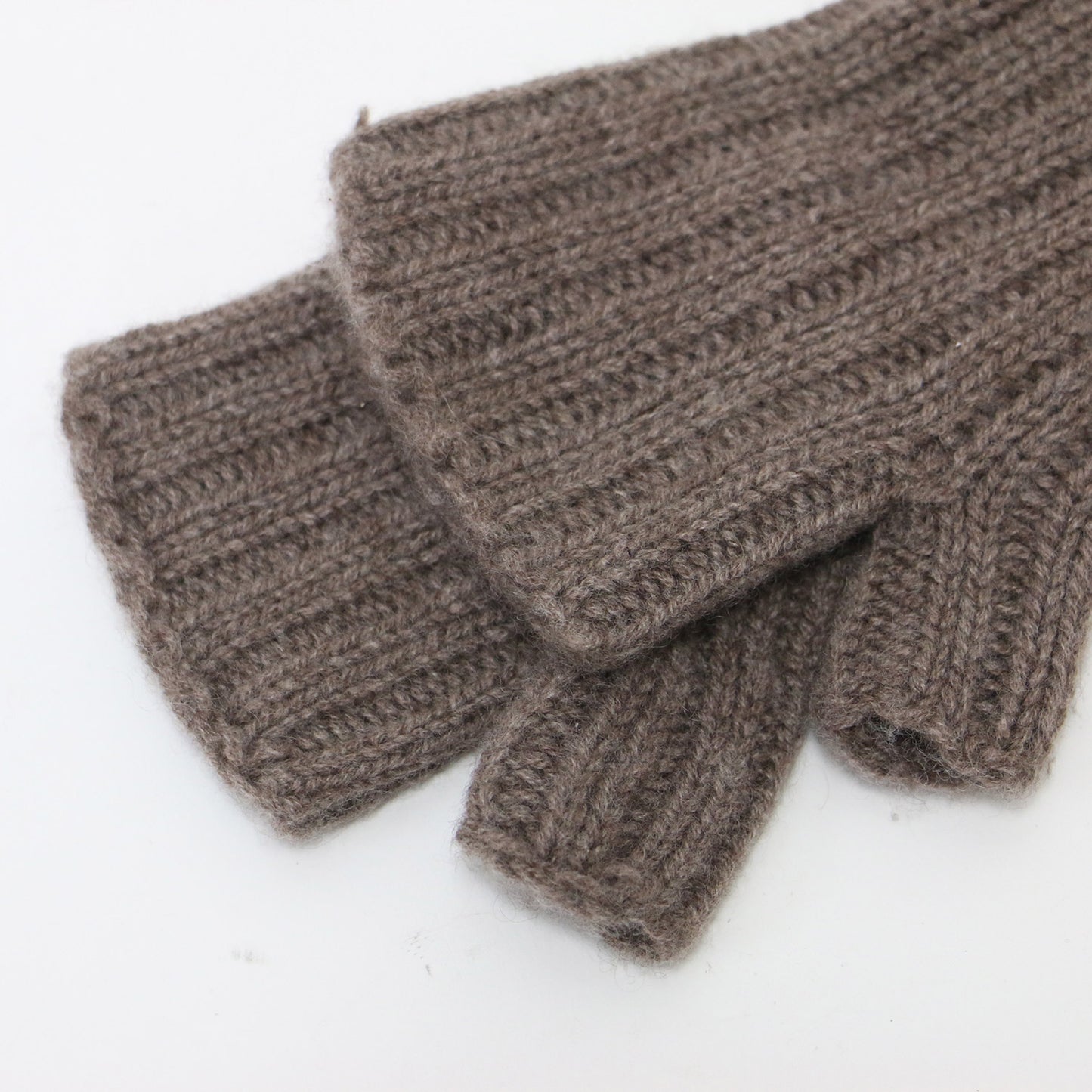 24秋冬 カシミヤ アームウォーマー / グローブ 手袋 ニット フィンガーレス リブ