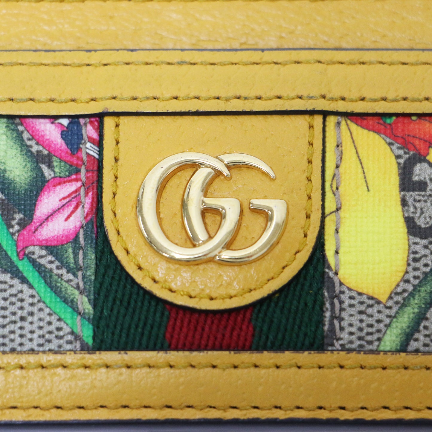 オフィディア GG フローラ カードケース 523159 / パスケース ゴールド金具 レザー イタリア製