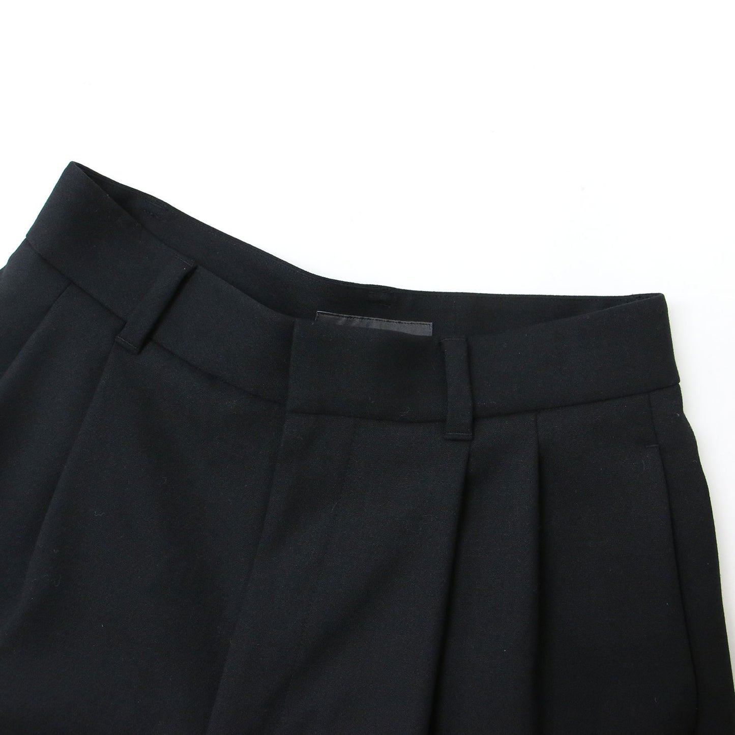 24秋冬 ダブルクロス ツータック ハーフ パンツ / ショートパンツ レーヨン ウール