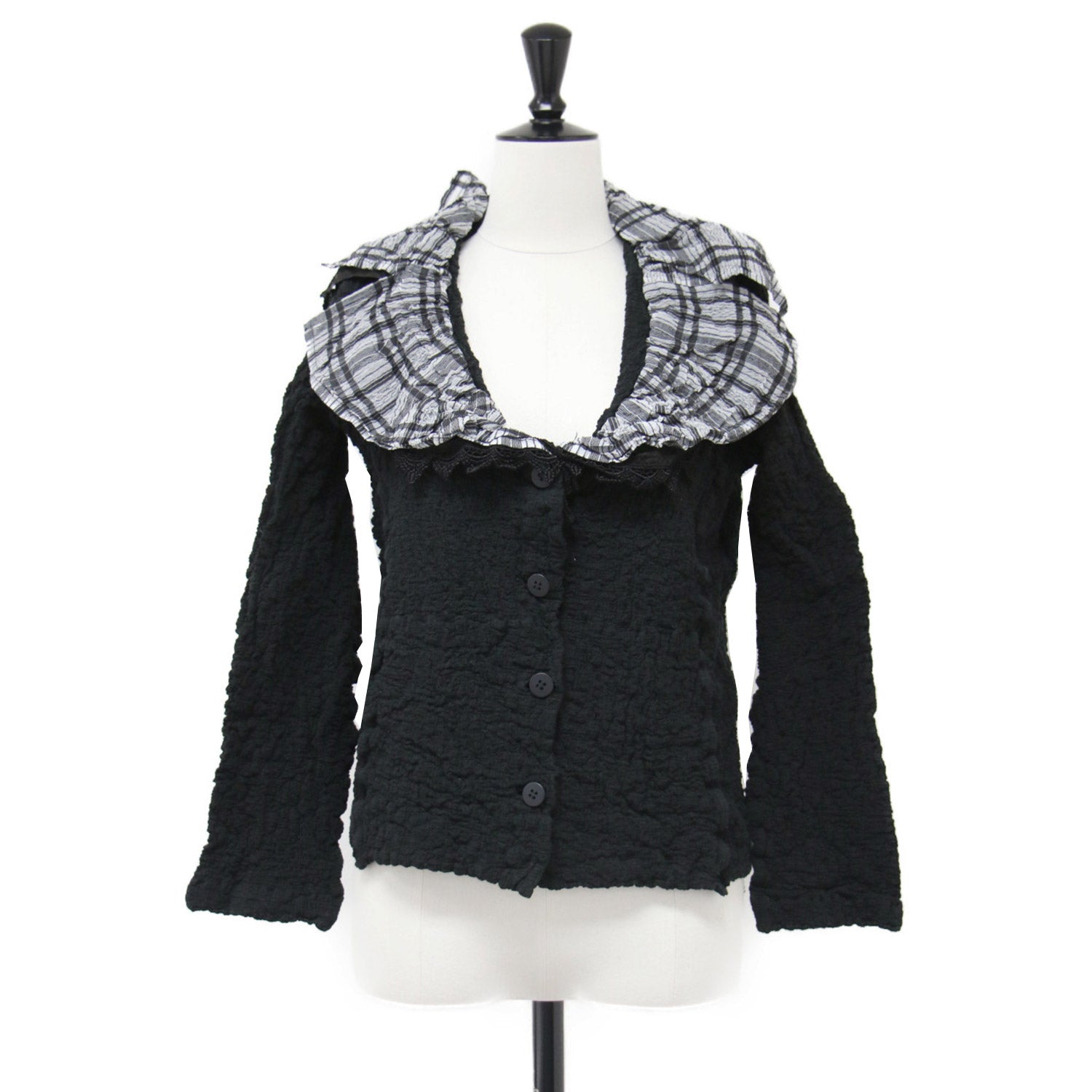 me by ISSEYMIYAKE シワプリーツカーディガン 黒 me by ISSEYMIYAKE シワプリーツカーディガン 黒 FINE KNIT