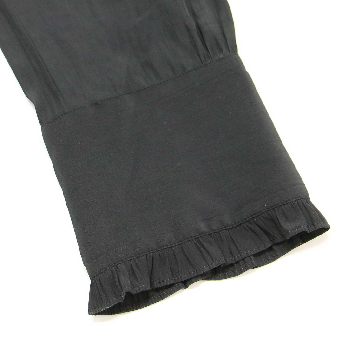 ビンテージ デシンフリル ブラウス / 長袖 ビッグカラー Vネック