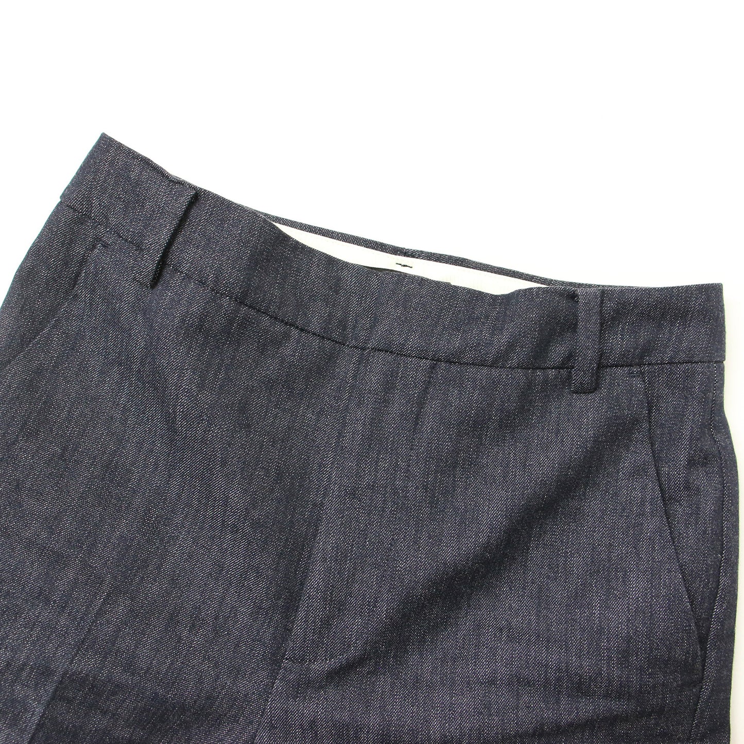 デニム テーパード パンツ / スラックスパンツ トラウザーズ センタープレス コットン ウール