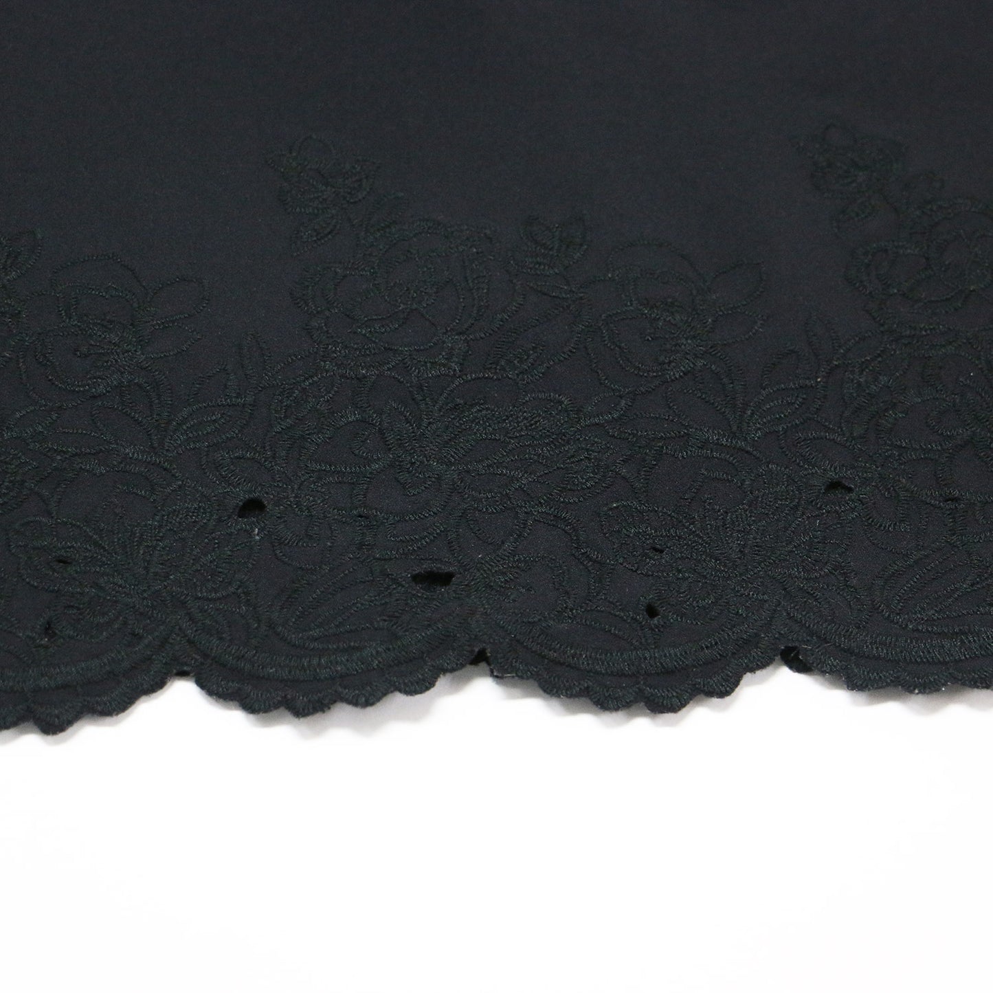 フレアスリーブ ミディ ワンピース / ドレス バッククロス 裾レース 7分袖 ラウンドネック