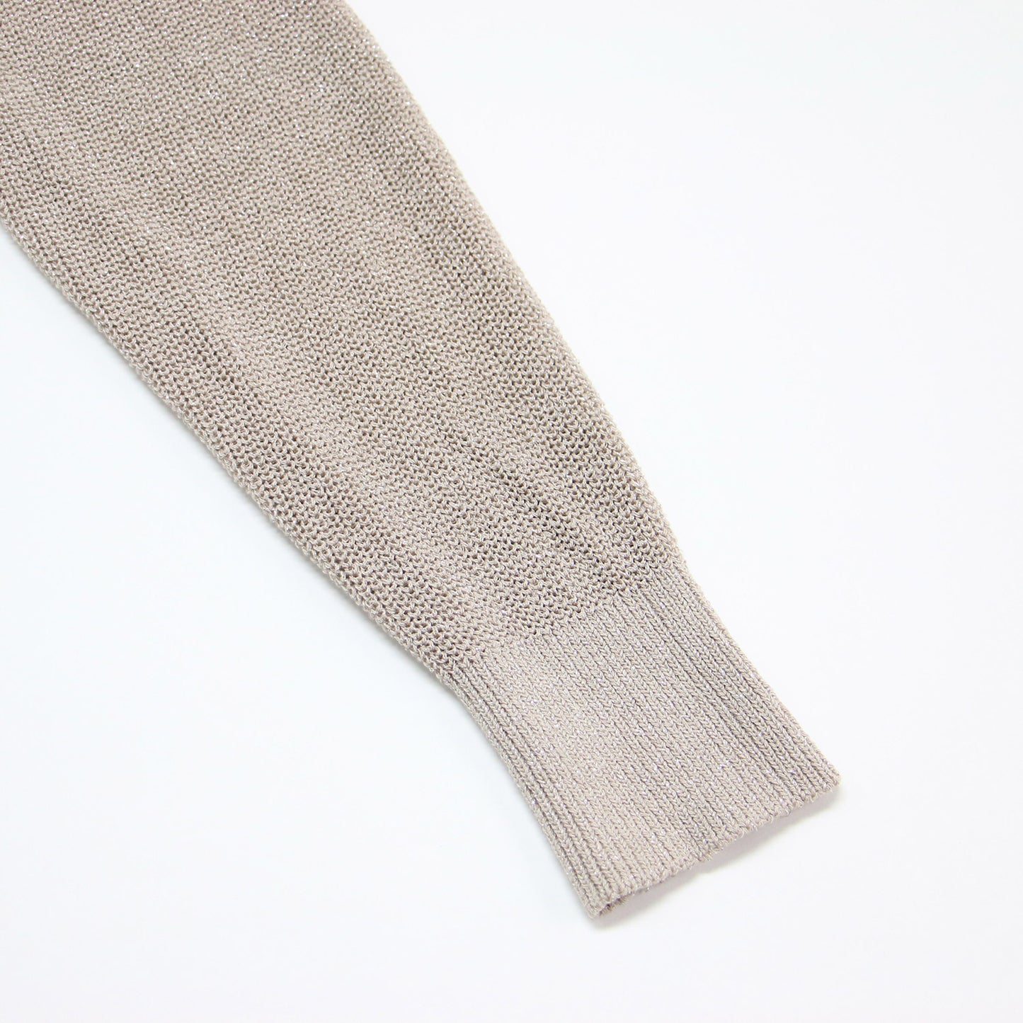 ラメ ニット ショート カーディガン / プルオーバー ニット 長袖 Vネック クルーネック 畦編み