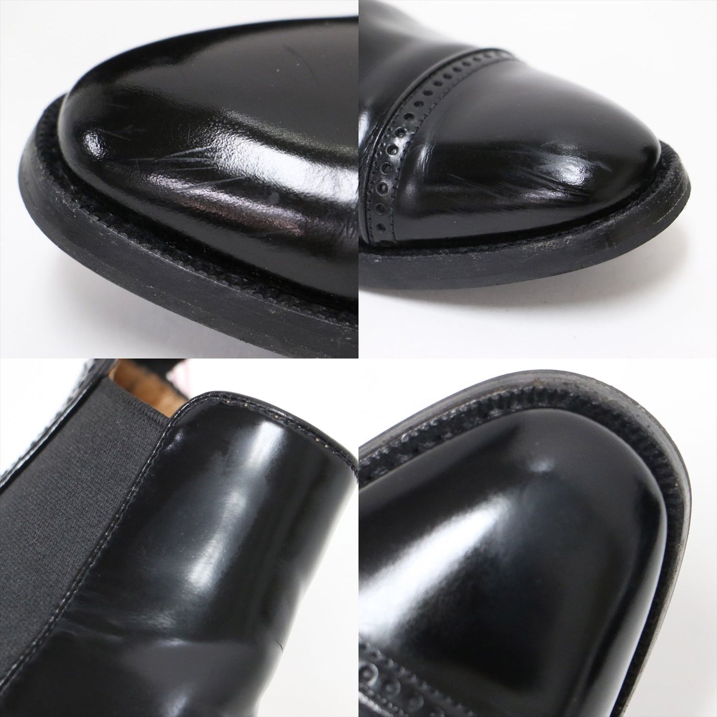 サイドゴア ショート ブーツ / ALLY メダリオン レザー 本革