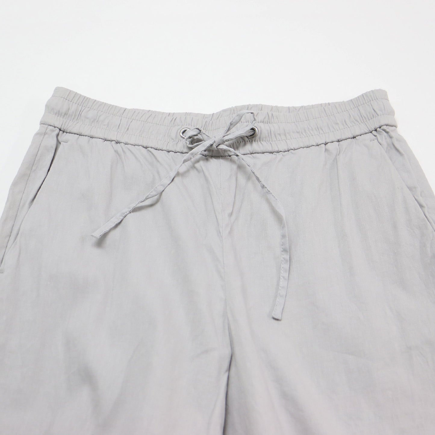 リネン プルオン パンツ / Crisp Linen Mian ワイド ウエストゴム ストレッチ