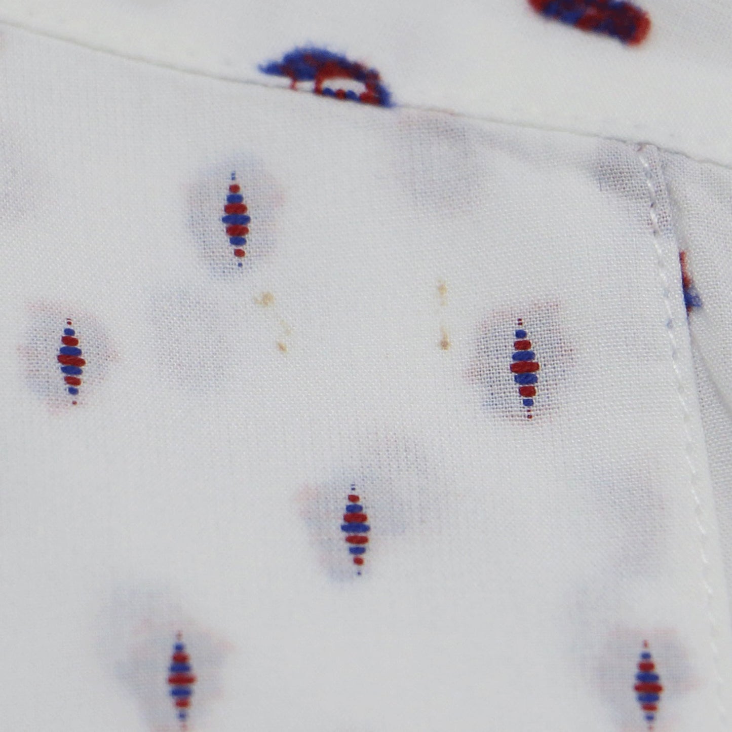 カットジャガード タキシード シャツ / ブラウス 長袖 ノーカラー ドット コットン フィービー期