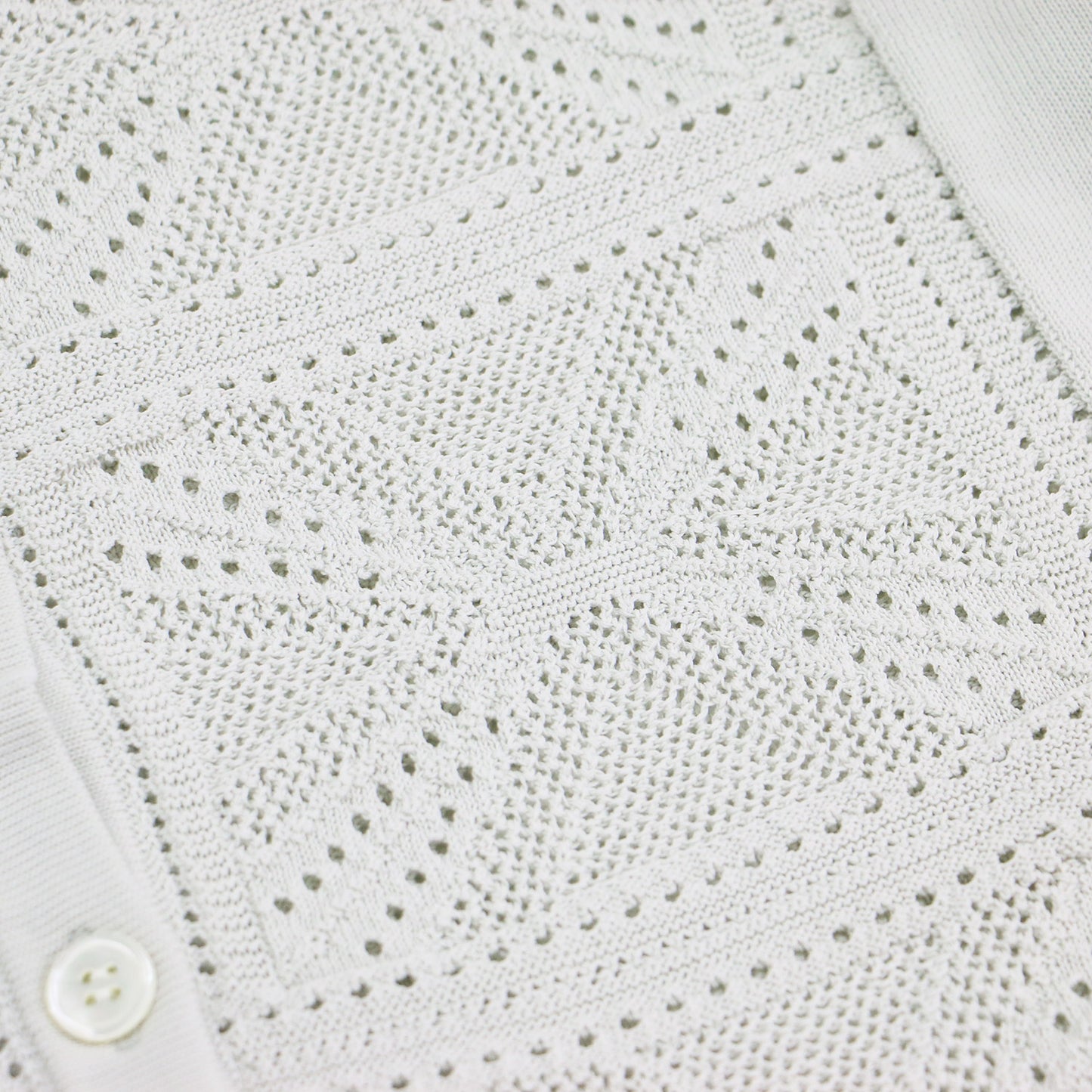 24春夏 クロッシェ編み クルーネック カーディガン / Ice Cotton Sophia ニット 長袖 透かし編み コットン