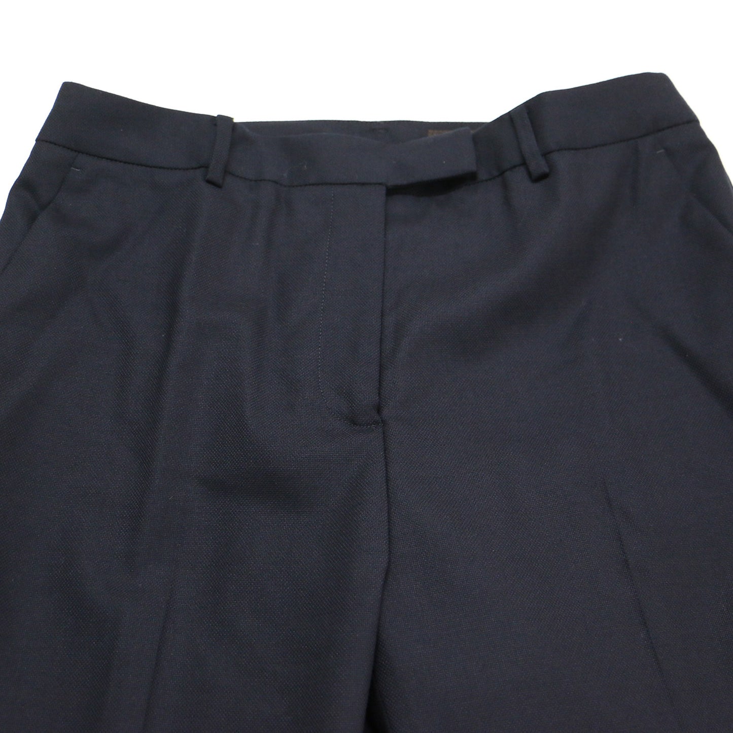 ウール ストレッチオックス シガレットパンツ / テーパード センタープレス ジャストウエスト