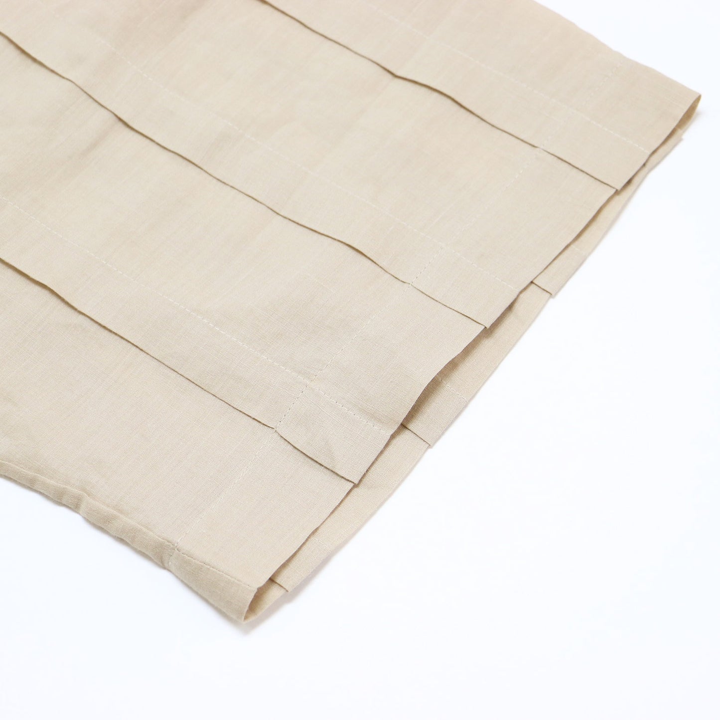 リネン シアー 半袖 シャツ / ブラウス ノーカラー ドルマンスリーブ タック