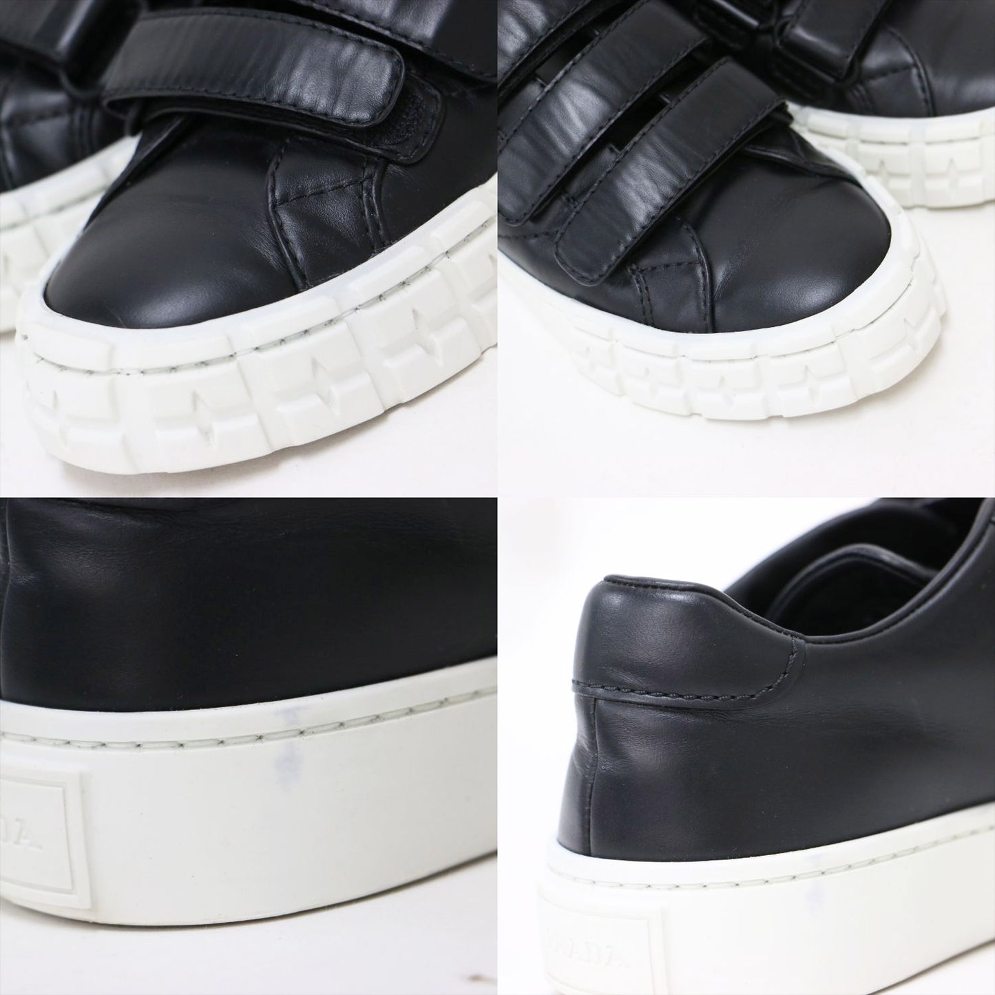 レザー ベルクロ スニーカー / ローカット マジックテープ マット