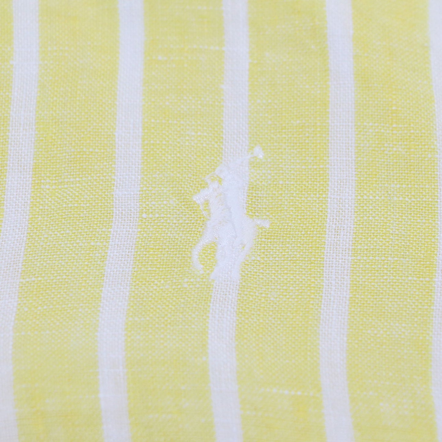 ストライプ柄 リラックスド フィット リネン シャツ / レギュラーカラー 長袖 ポニー刺繍