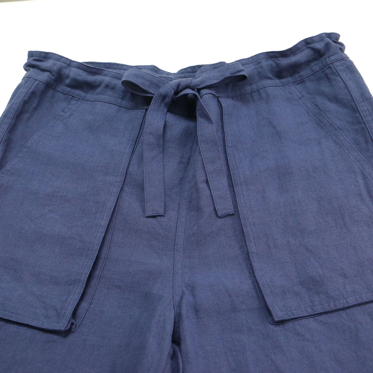 LA BOUCLE リネン キャンバス イージー ショーツ / ショートパンツ ひざ丈 ウエストリボン