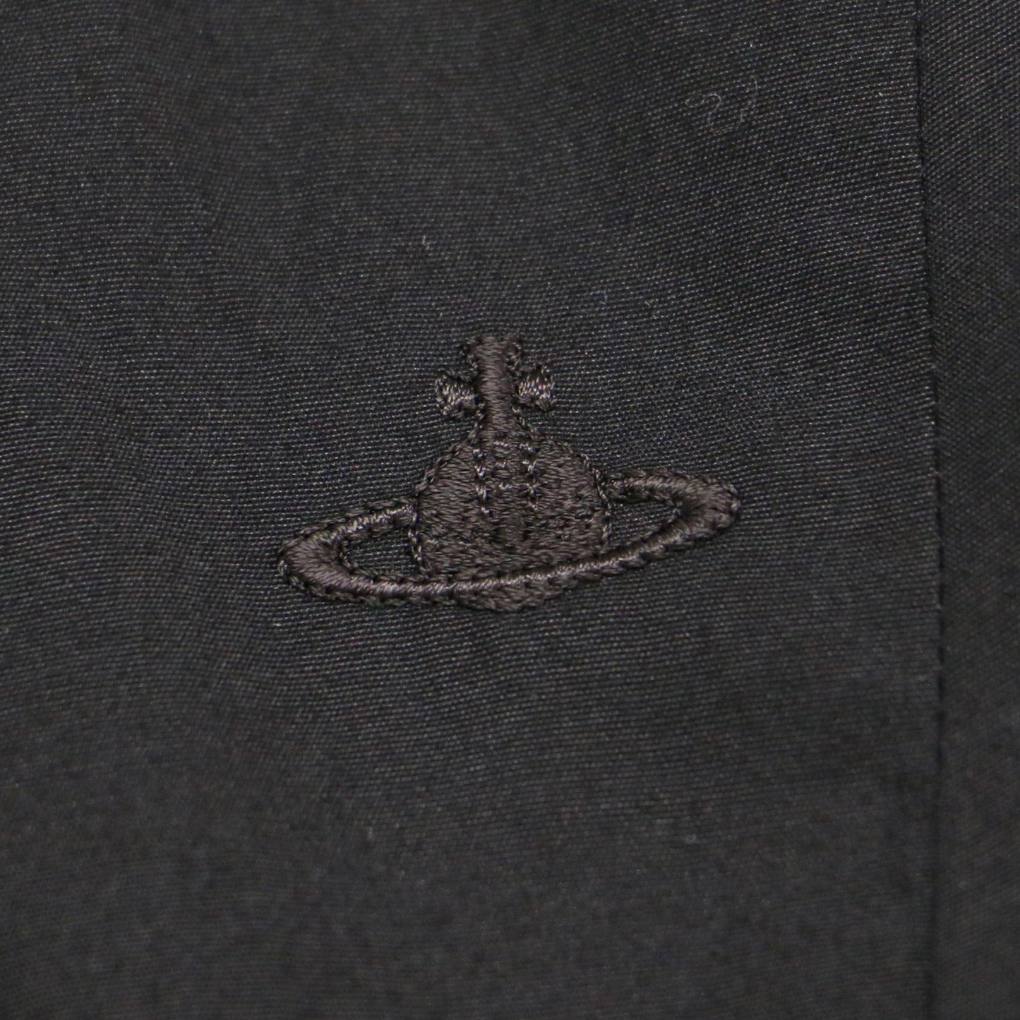 半袖 フレア シャツワンピース / ミディ丈 オーブ刺繍 コットン