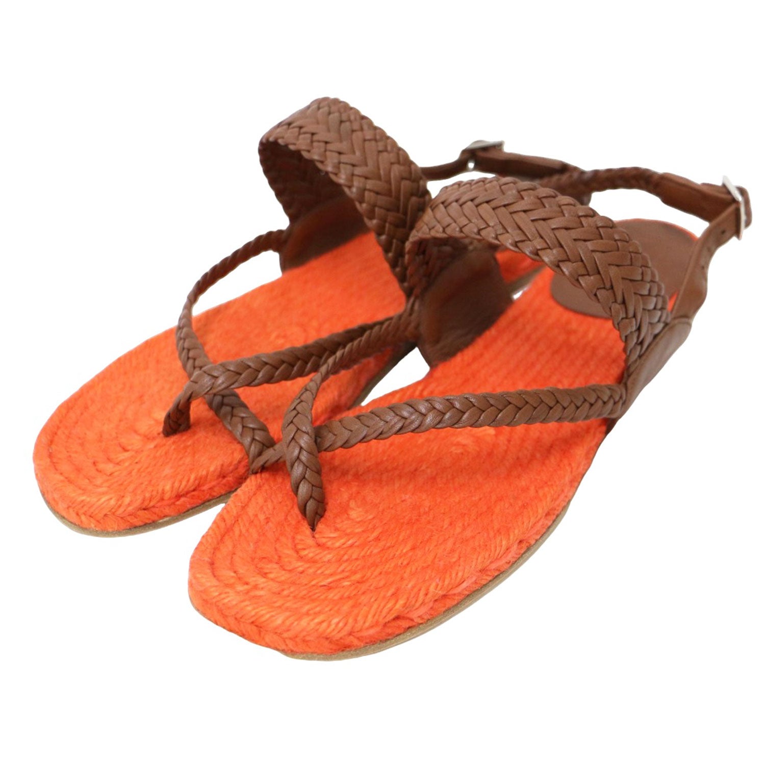 HERMES (エルメス) 編込みレザー エスパドリーユ サンダル HERMES (エルメス) 編込みレザー エスパドリーユ サンダル
