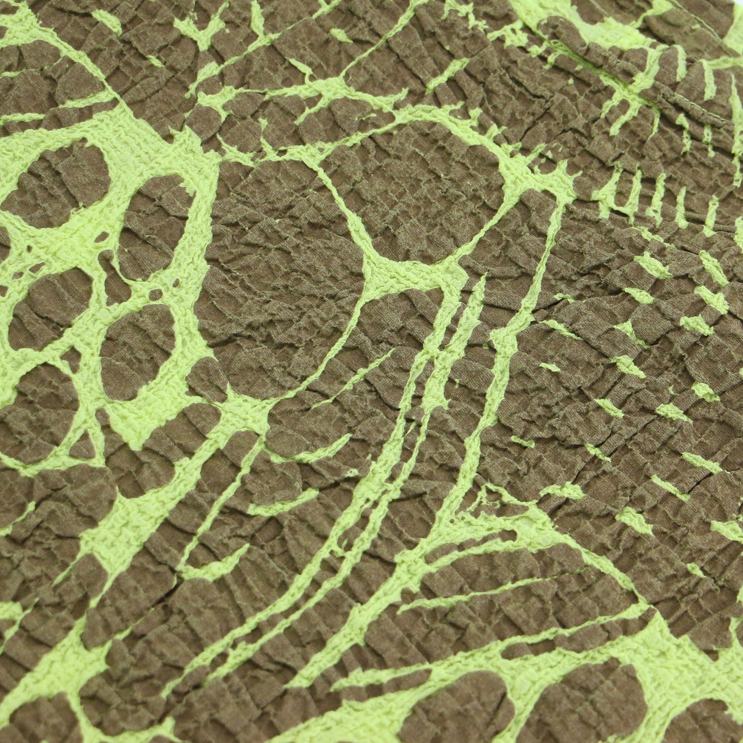 総柄 ノースリーブ ブラウス / プルオーバー フレンチスリーブ 半袖 ワイド シワ加工 コットン