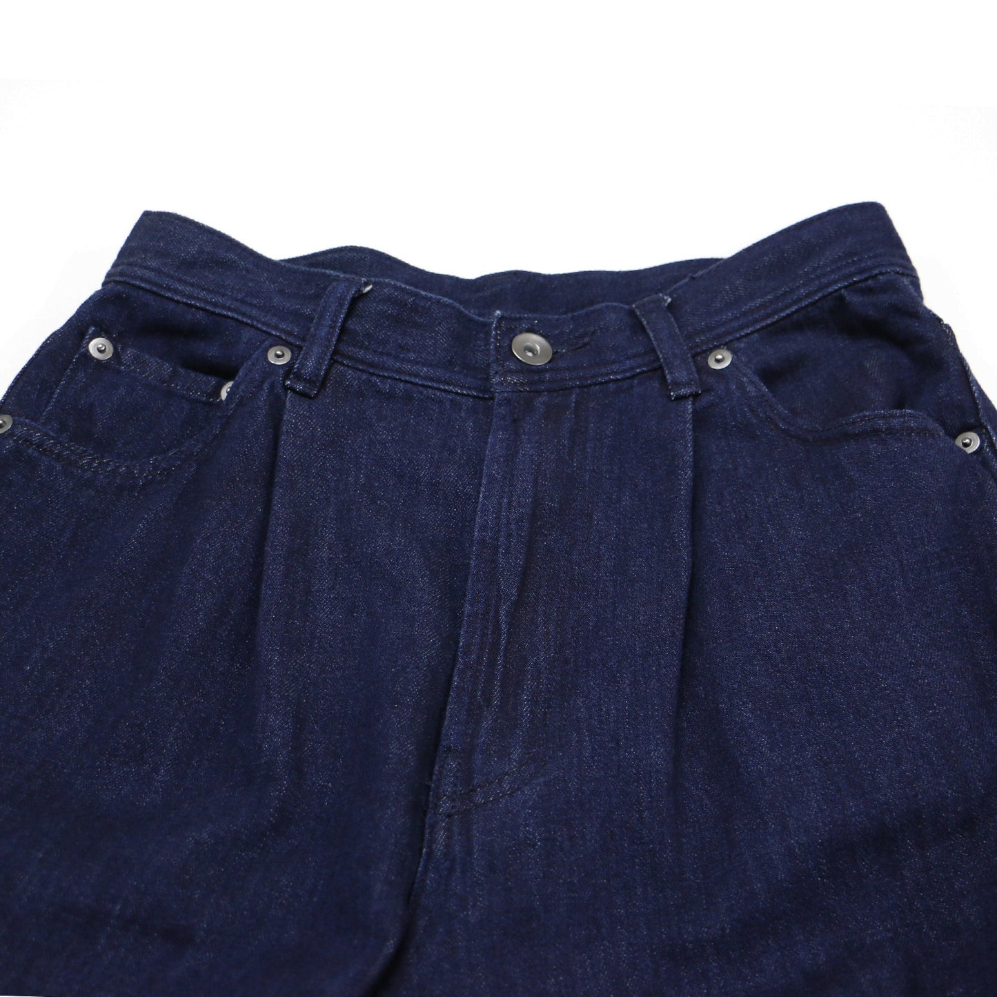 24秋冬 デニム タック ワイド パンツ / プレオーガニック ライトオンス コットン