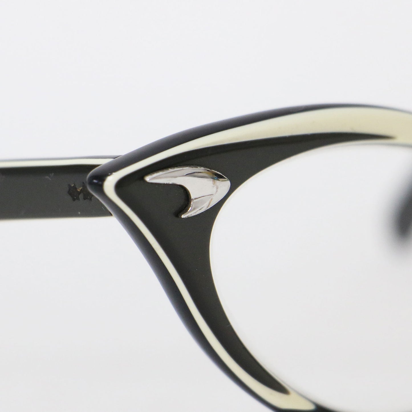 キャットアイ セルフレーム 眼鏡 / アイウェア 配色 メタル パーツ ヴィンテージ