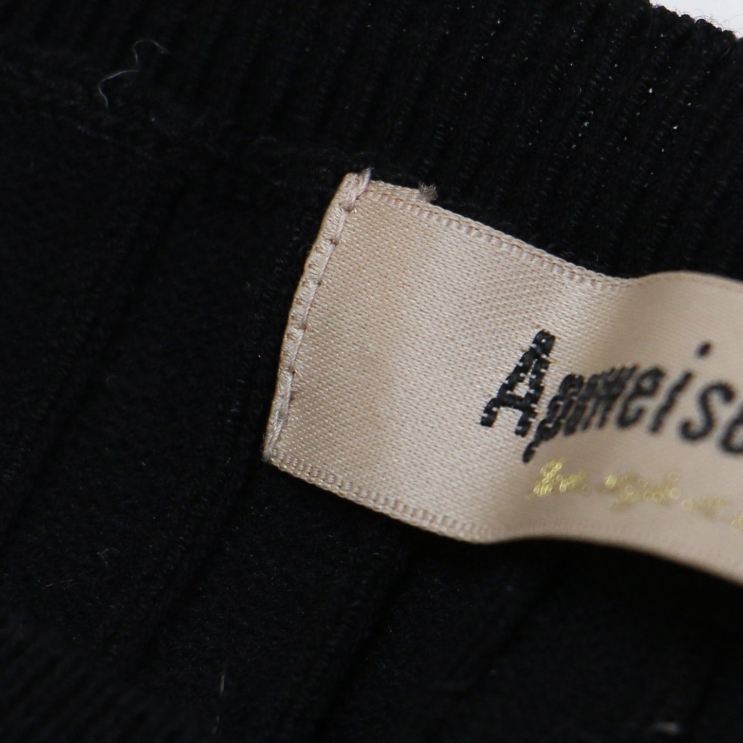 バックリボン パール ノースリーブ ニット / クルーネック リブ