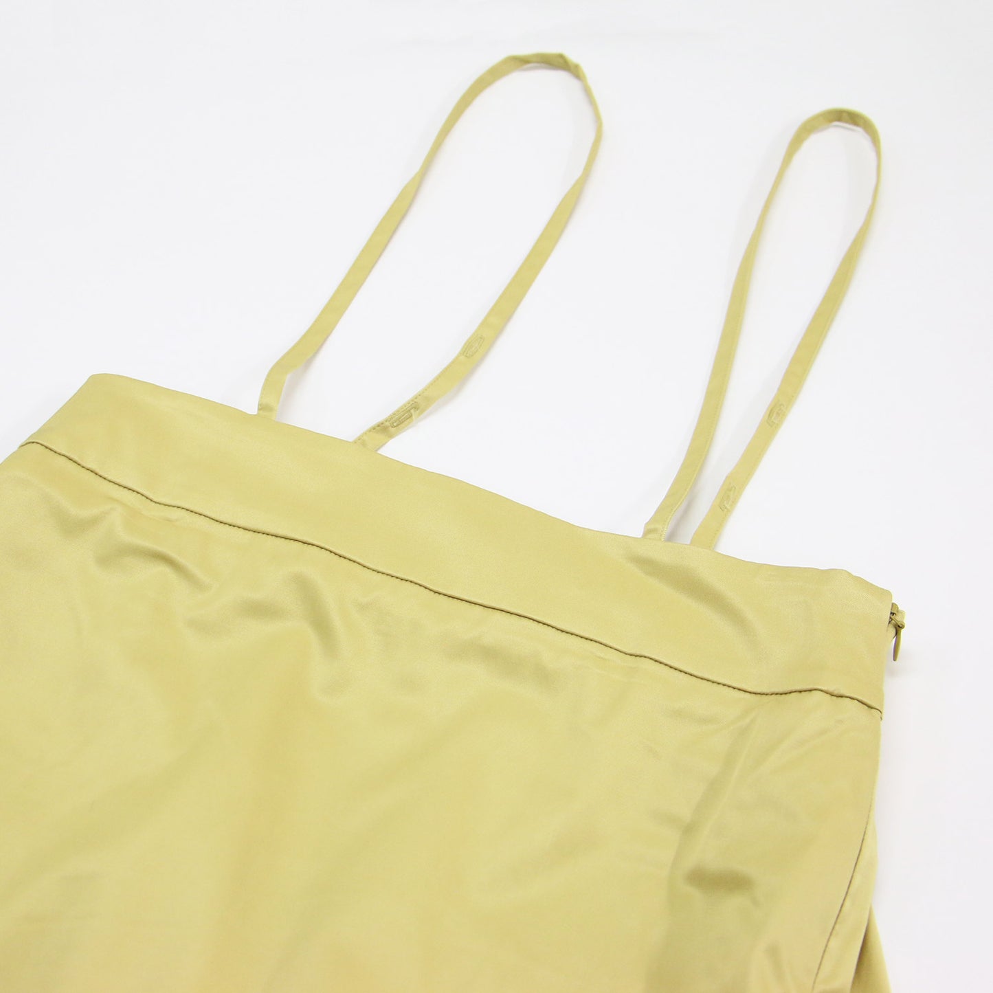 21秋冬 ハイウエスト Iライン スカート / ミディ丈 吊りベルト ストレッチ ウエストゴム