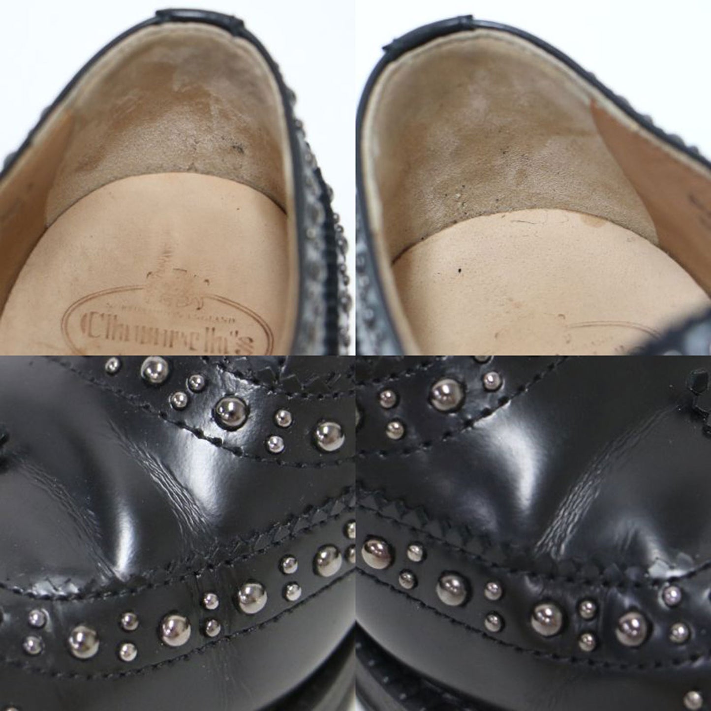 バーウッド メット ウィングチップ レースアップ シューズ / BURWOOD MET ドレスシューズ スタッズ付き カーフレザー