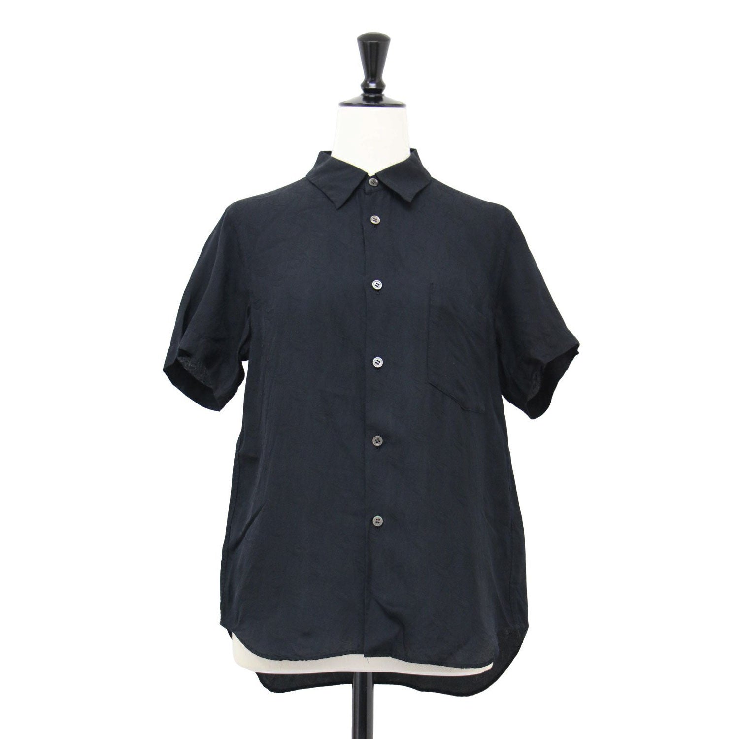 asdkcmコムデギャルソン 半袖シャツ ブラウス ブラック レース 刺繍