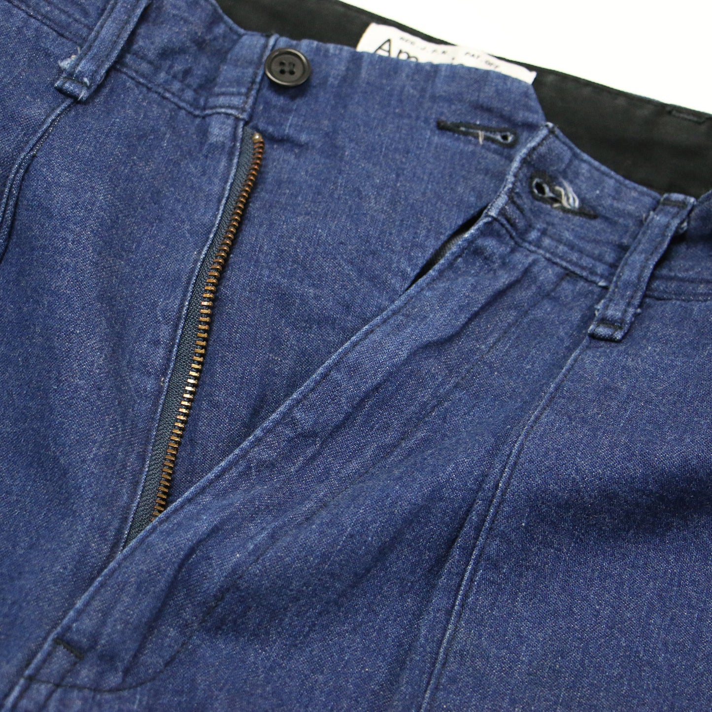 デニム ベイカーパンツ / カーブパンツ ハイウエスト クロップド丈 コットン