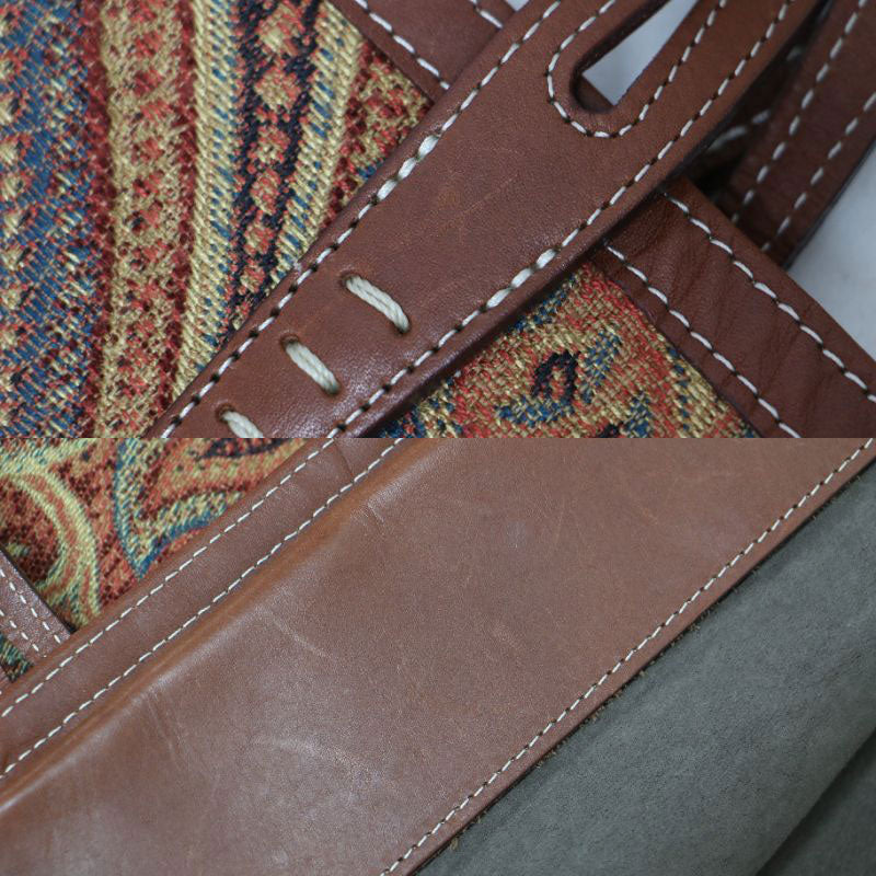 タンク ペイズリー柄 トートバッグ / TANK ORANGE PAISLEY ハンドバッグ ジャガード レザー