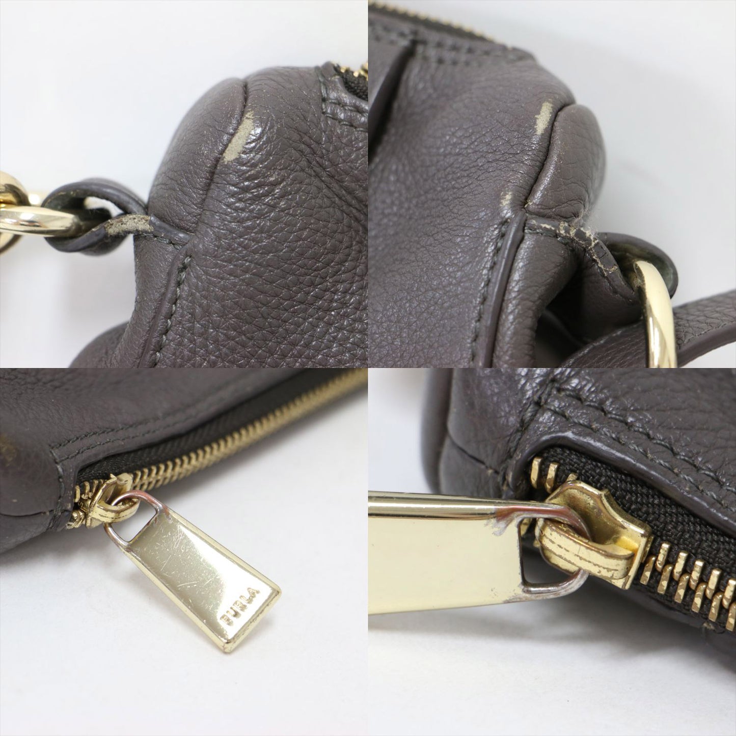 レザー ショルダーバッグ / クロスボディ 肩掛け 2WAY 半円型 ファスナー