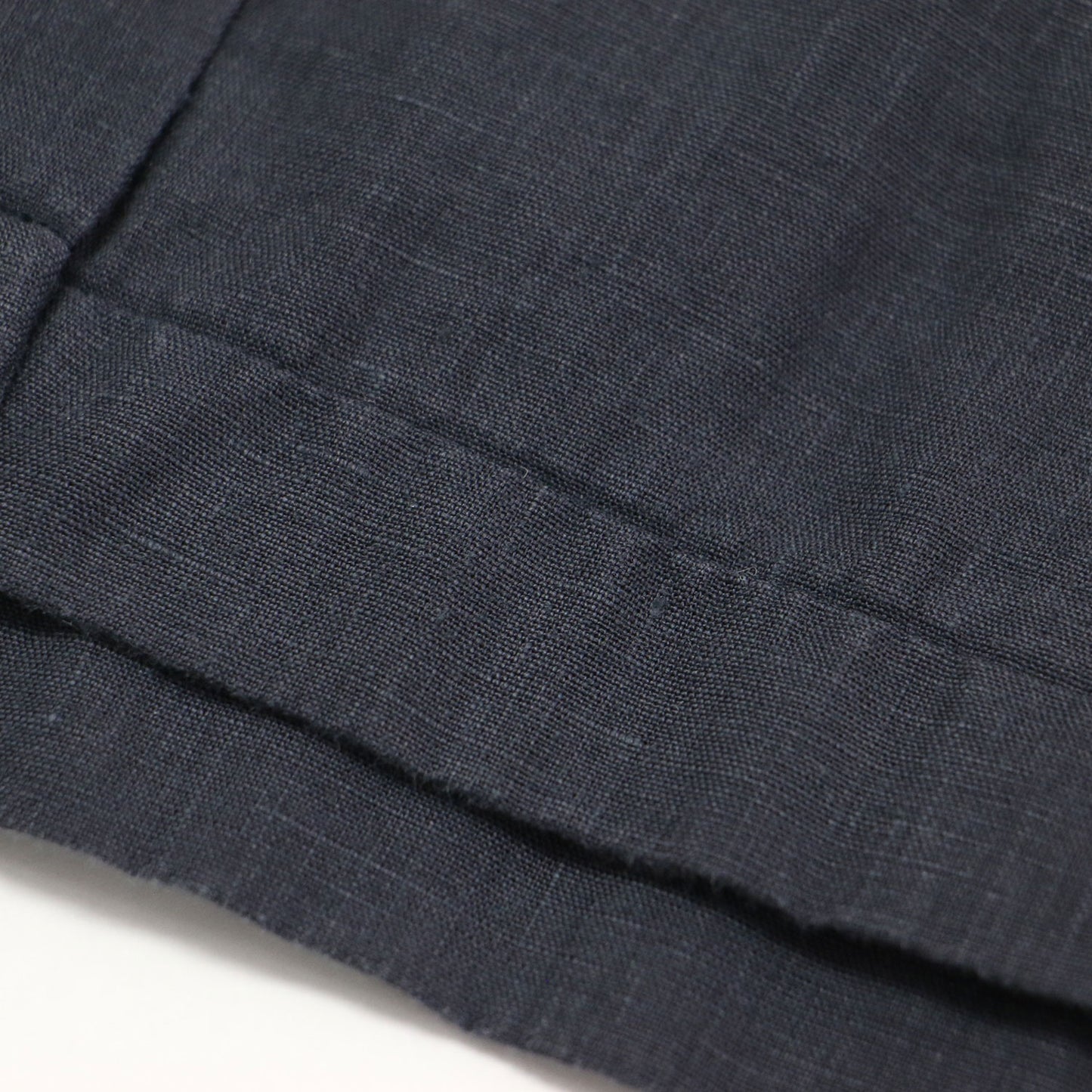 リネン バンドカラー シャツ / SHIRTING LINEN ブラウス ショート丈 7分袖