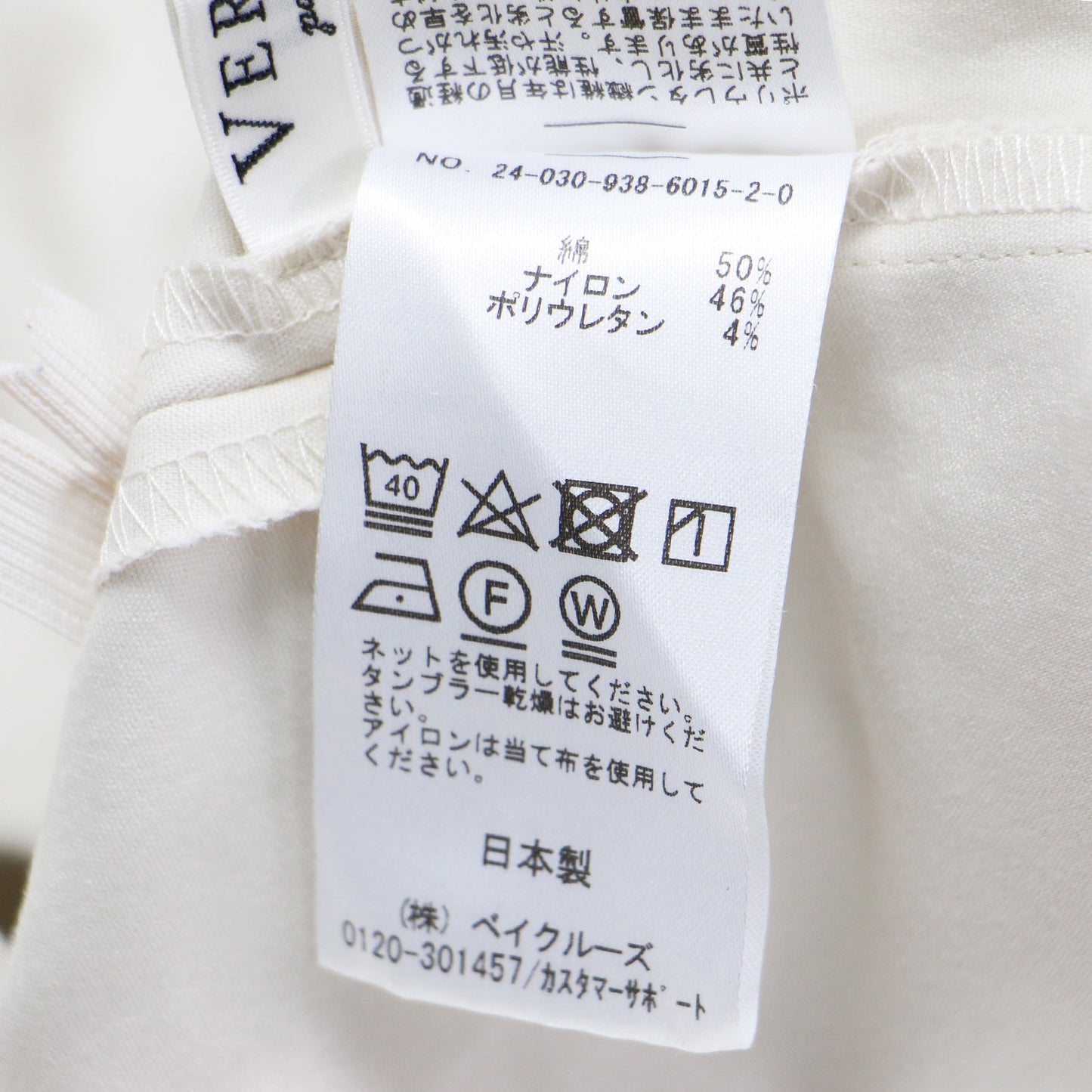 24春夏 スティック パンツ / スラックス スリム フレア 裾スリット ストレッチ コットン