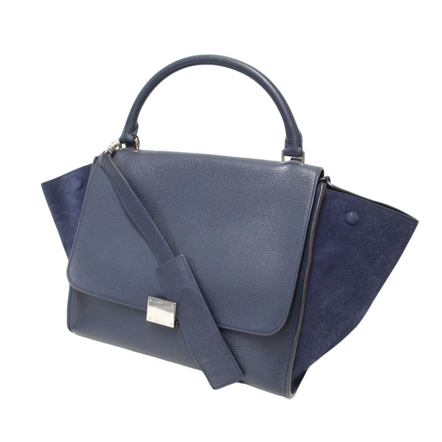 CELINE (セリーヌ) トラペーズ レザー スウェード ハンドバッグ 