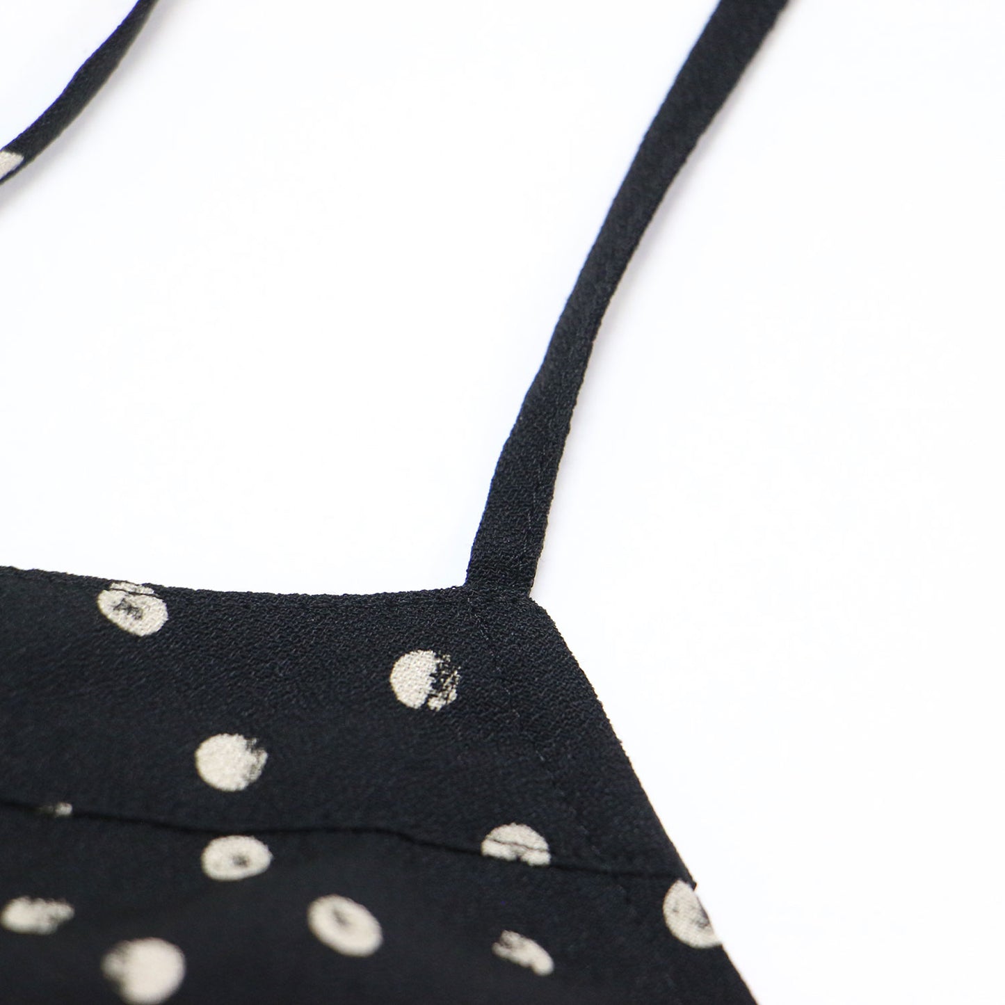 ドット キャミソール ワンピース / ノースリーブ ロング丈 フレア リボン