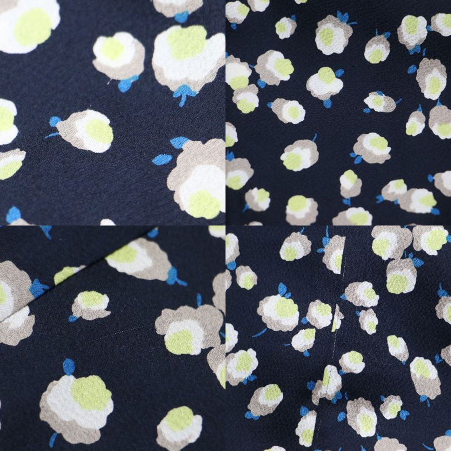 23春夏 プティ フラワー プリント カシュクール ワンピース / 半袖 Vネック フレアスリーブ ロング丈 サテン