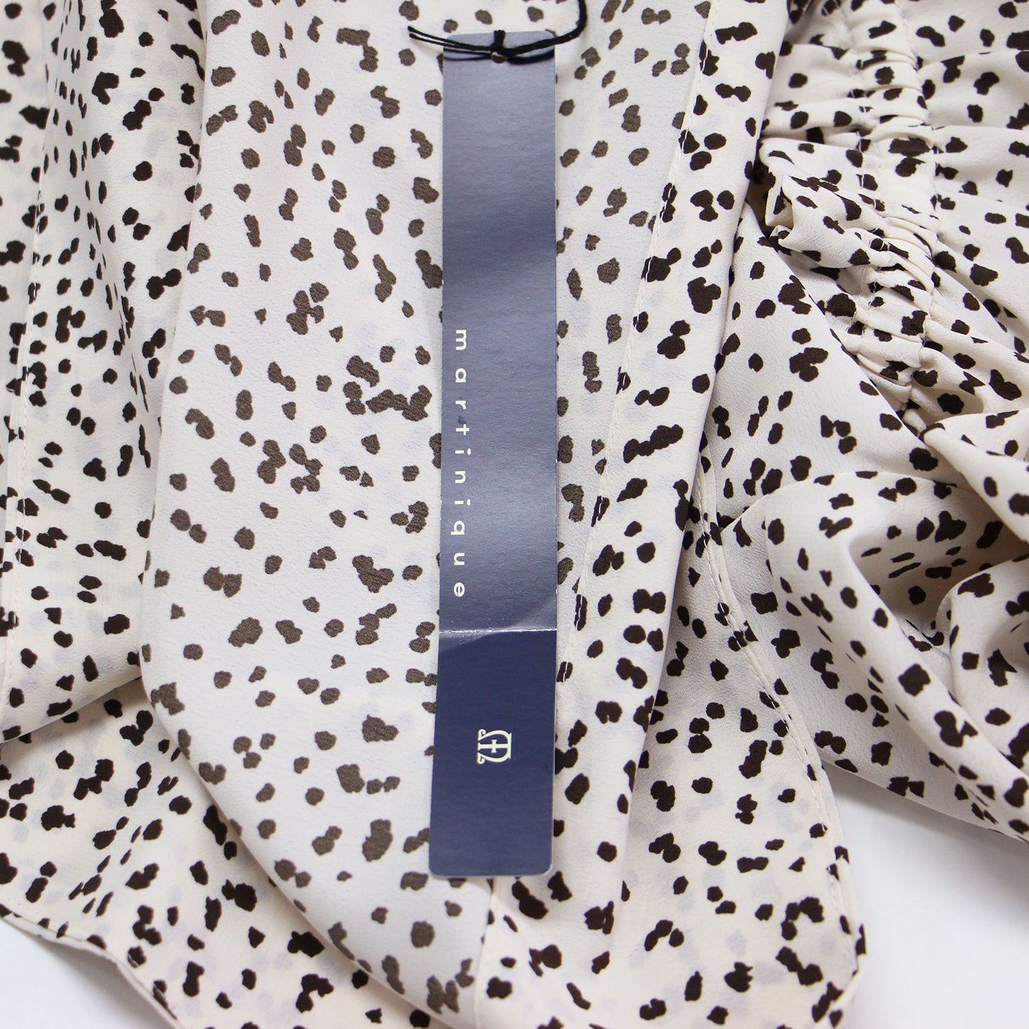 20春夏 ダルメシアン ブラウス / シャツ ボリュームスリーブ ハイネック ギャザー Aライン フレア リボン 総柄