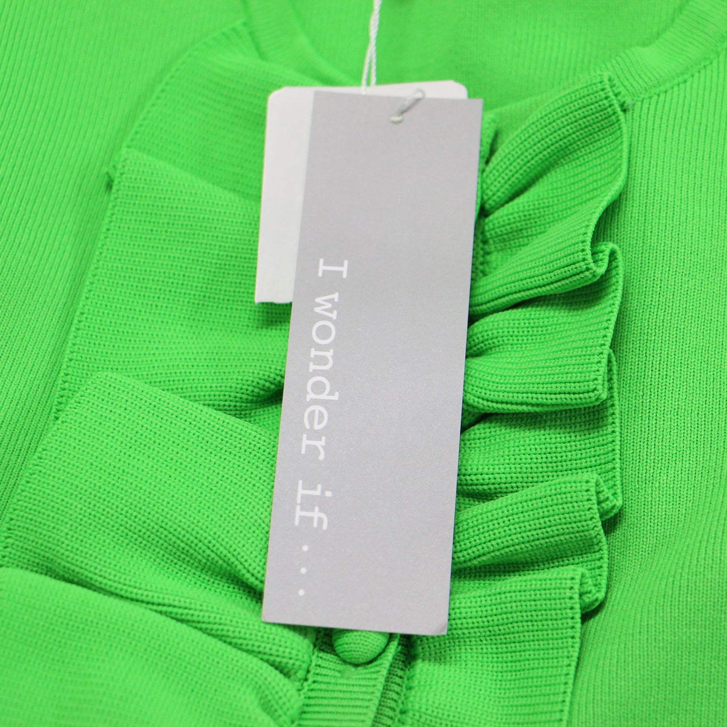 24春夏 センター フリル ノースリーブ ワンピース / ミディ丈 ニット ウエスト切替